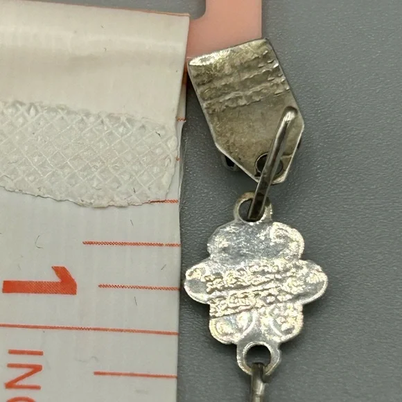 Vintage Silver Floral Link Bracelet | Mid Century Flower Bracelet - Picture 4 of 6